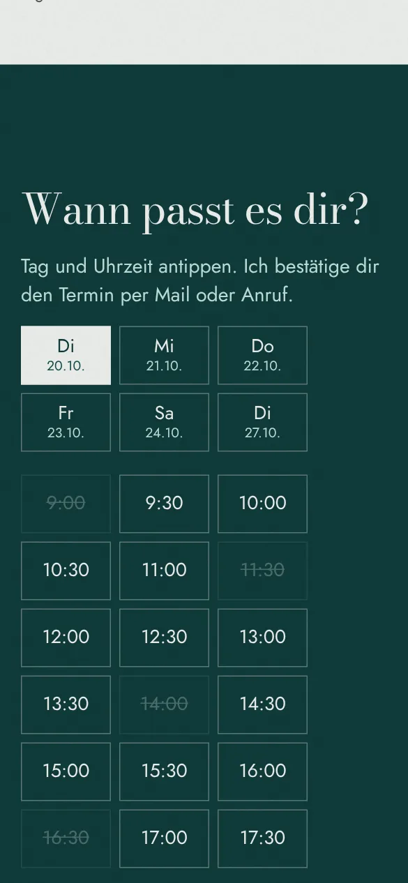 Terminauswahl beim Friseur